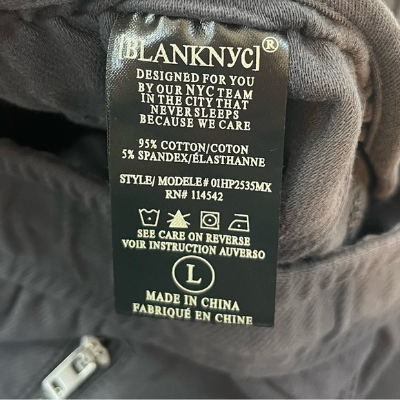 BLANK NYC Joggers  Womens LG  Gray Ankle Zip Zip Pockets Pull On Tapered Leg - Picture 8 of 12